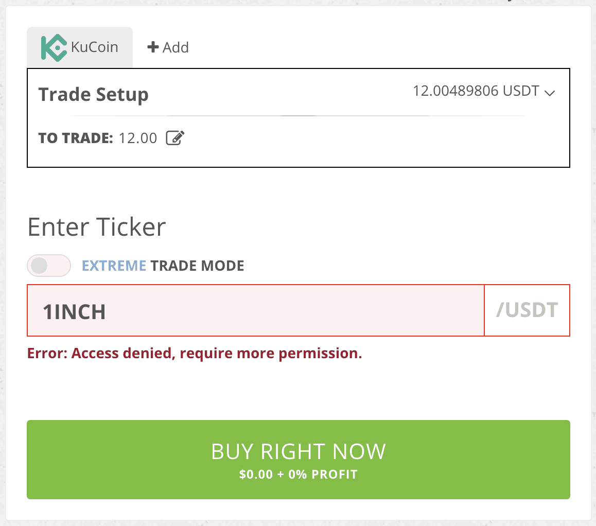 AltPump.io Account Settings Exchanges KuCoin