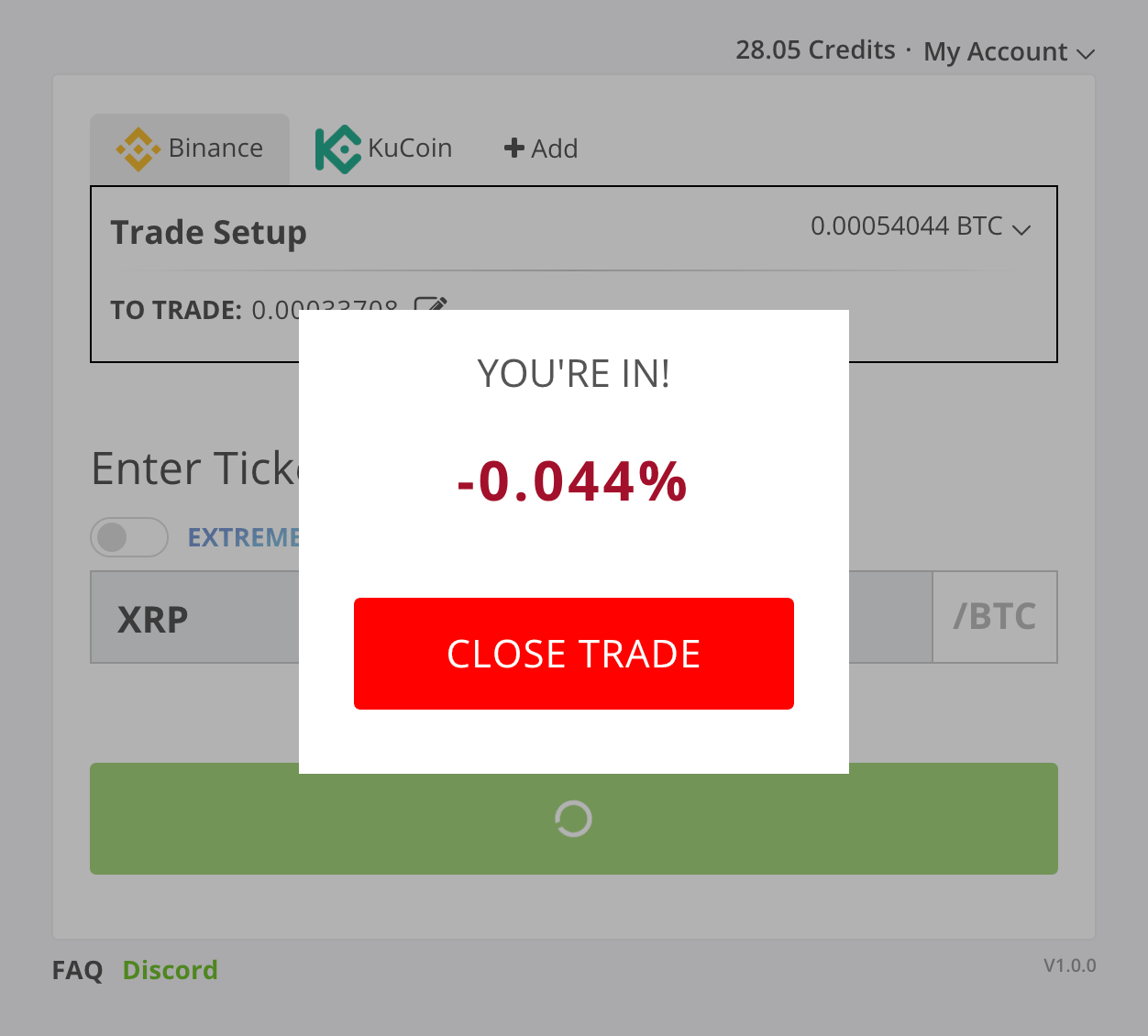 AltPump Bot in action.