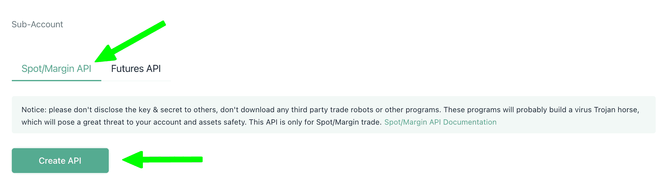KuCoin Account Sub Account API Create