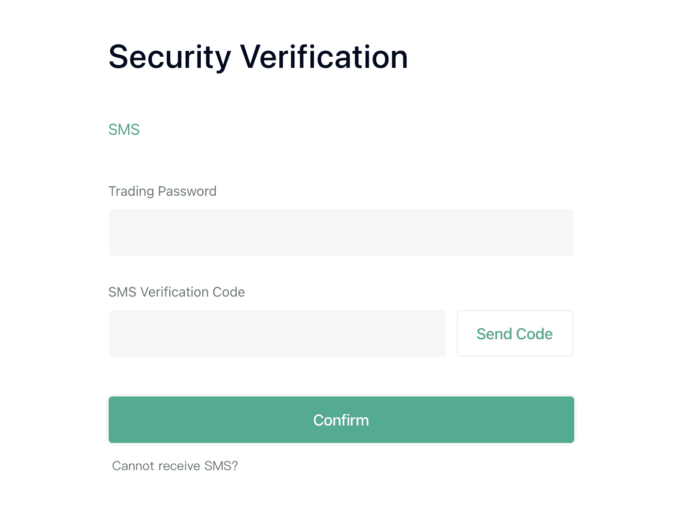 KuCoin Account dropdown options
