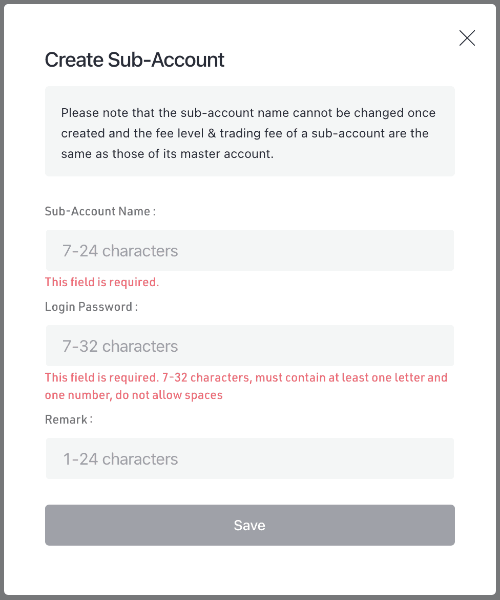 KuCoin Account dropdown options looking for Sub-Account