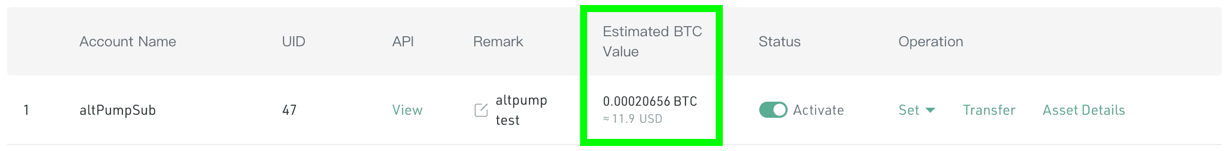KuCoin Account Sub Account Transfer Funds Complete
