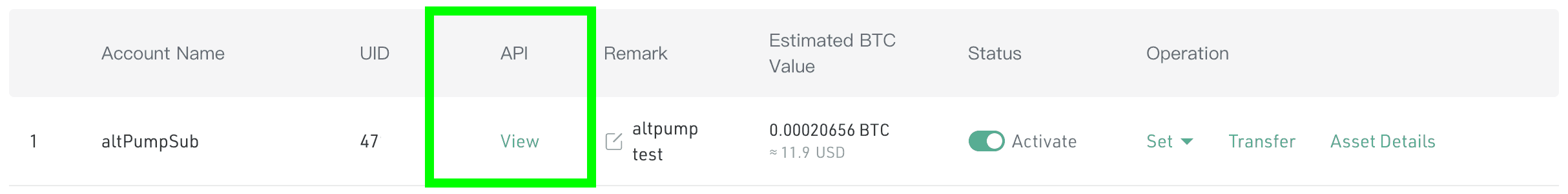 KuCoin Account Sub Account API