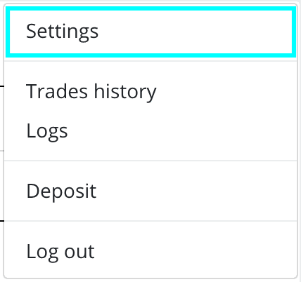 AltPump.io settings dropdown